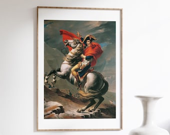 Napoleonmålning, Väggkonst, Napoleon korsar Alperna av Jacques-Louis David Porträttmålning, Historisk bild