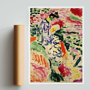 Matisse konsttryck, Kvinna vid vattnet, Museumsaffisch, Matisse La Japonaise i Collioure, Heminredning, Väggkonst bild 8