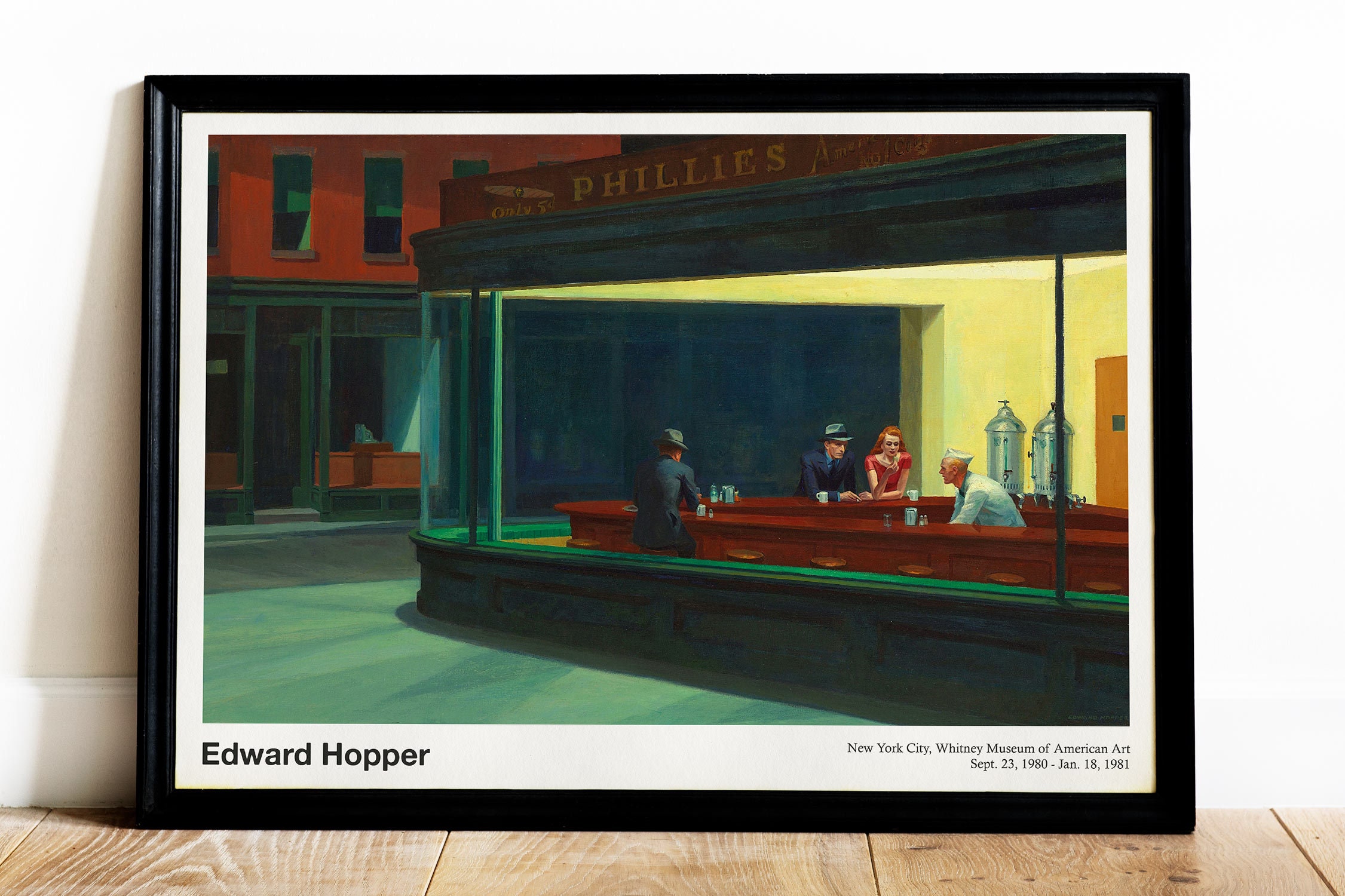 Edward Hopper Exhibition Poster Edward Hopper Nighthawks | Etsy