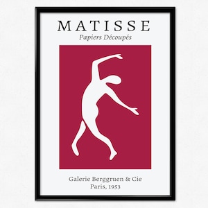 Matisse Exhibition Poster, Henri Matisse Inspired Print, Papiers Découpés, Matisse Cut-Outs, Paris France, Vintage Art, Home Decor, 1953