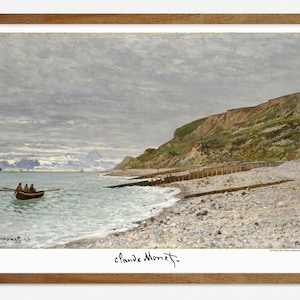 Impresión de arte de Monet, pintura de paisaje vintage, La Pointe de la Hève, Sainte-Adresse, paisaje francés, arte de pared, idea de decoración del hogar