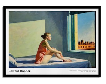 Edward Hopper Morning Sun Poster, Museum Quality Wall Decor, Fine Art Poster for Home or Office, Classic American Art Reproduction