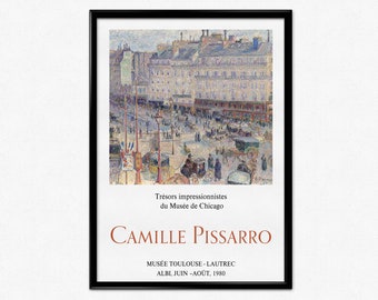 Pissarro tentoonstelling poster, Camille Pissarro print, de Place du Havre, impressionisme, Parijs landschapsschilderkunst, vintage Parijs, decor van het huis