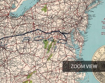 アメリカのビンテージハイウェイマップ、アメリカの高品質印刷地図