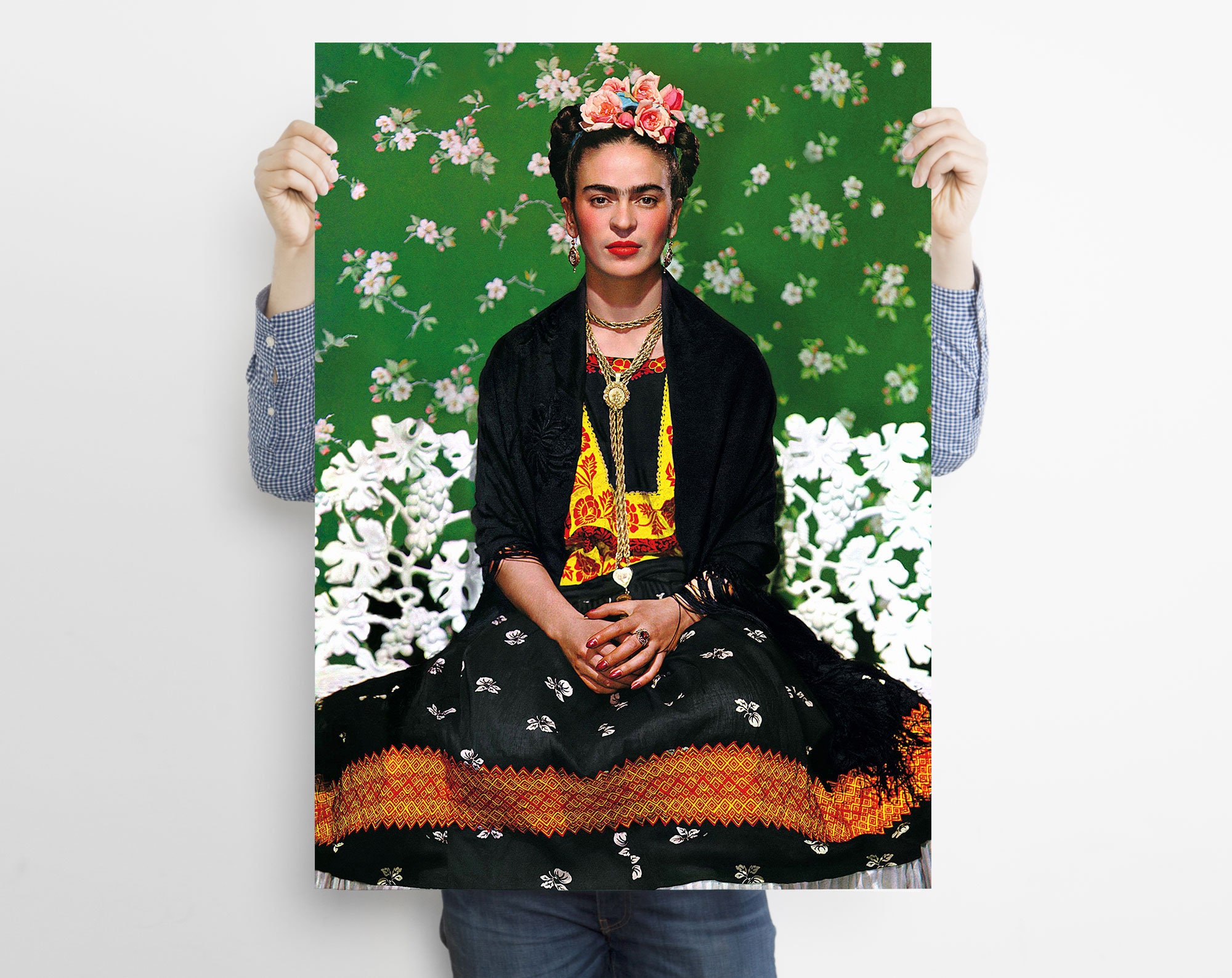 green emerald velvet dress Glass Frida Kahlo Ornament main image 1