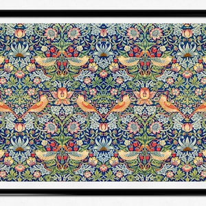 William Morris Strawberry Thief Poster, William Morris Print, Art Nouveau, William Morris Print, Birds Ornament, Home Decor, Wall Art