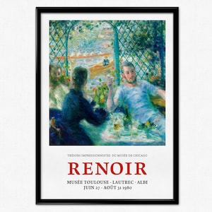 Renoir Exhibition Poster Print, Pierre-Auguste Renoir, Lunch at the Restaurant Fournaise, The Rowers’ Lunch, Impressionism, Musée Toulouse
