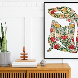 William Morris Rose Pattern Henri Matisse Cut-Out Art Print, William Morris & Henri Matisse, Arts and Crafts, Home Decor