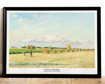 Pissarro Landscape Painting, Camille Pissarro Print, Impressionist French Landscape Painting, Spring Landscape, Home Decor, Wall Art