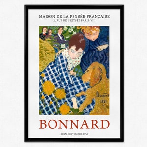 Pierre Bonnard Exhibition Poster, Bonnard Art Print, Women with a Dog, Female Portrait, Impressionism, Museum Print, Home Decor, Wall Art