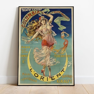Theater Geant Poster, Vintage Jugendstil Theater Poster, Vintage Französisches Poster, Kiralfy, Home Decor, Retro Wandkunst