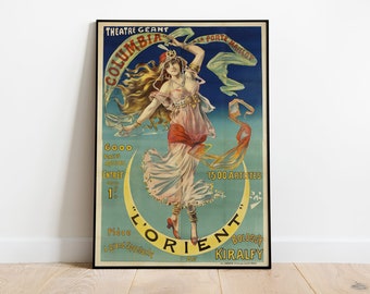 Theater Geant Poster, Vintage Jugendstil Theater Poster, Vintage Französisches Poster, Kiralfy, Home Decor, Retro Wandkunst