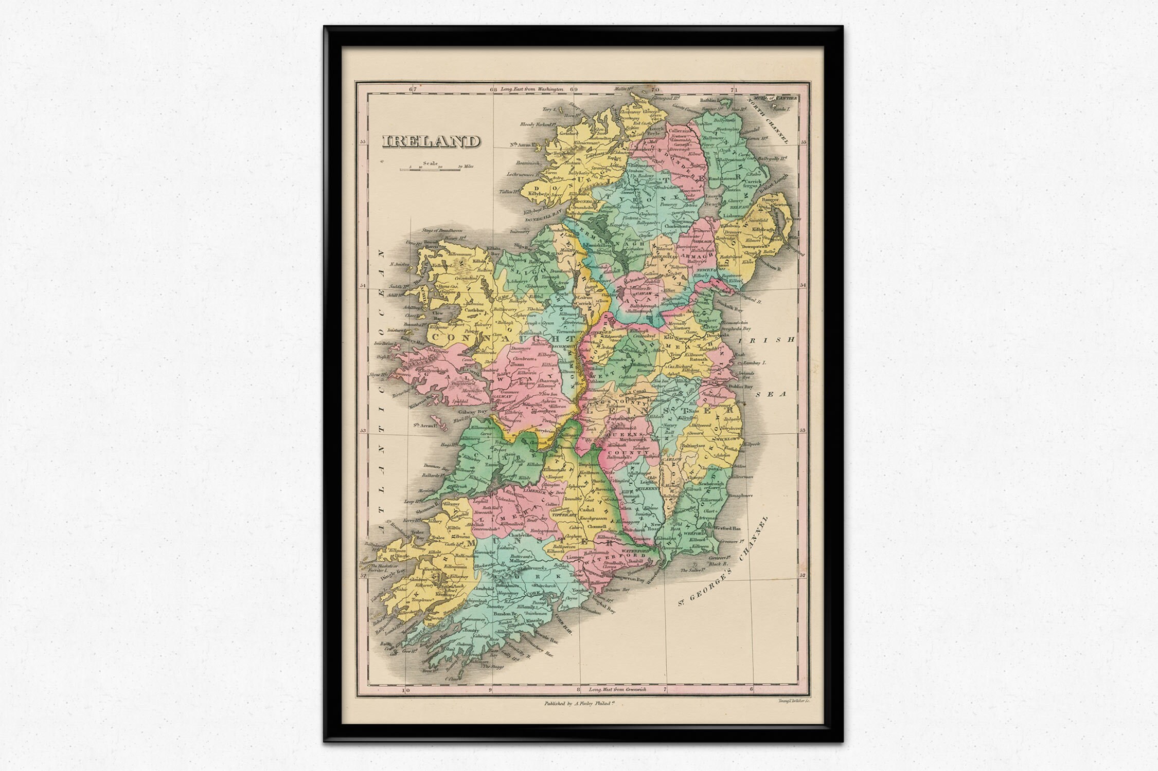 Map of Ireland High Resolution Reproduction of a Vintage Map | Etsy UK