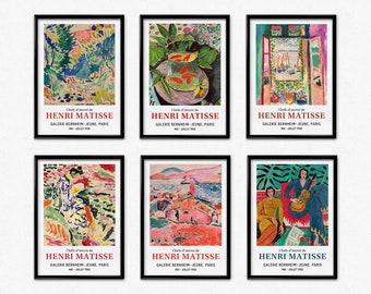 Henri Matisse Print Set, Exhibition Poster Set, Open Window, Landscape at Collioure, Impressionist Paintings, Abstract Wall Art, Home Decor