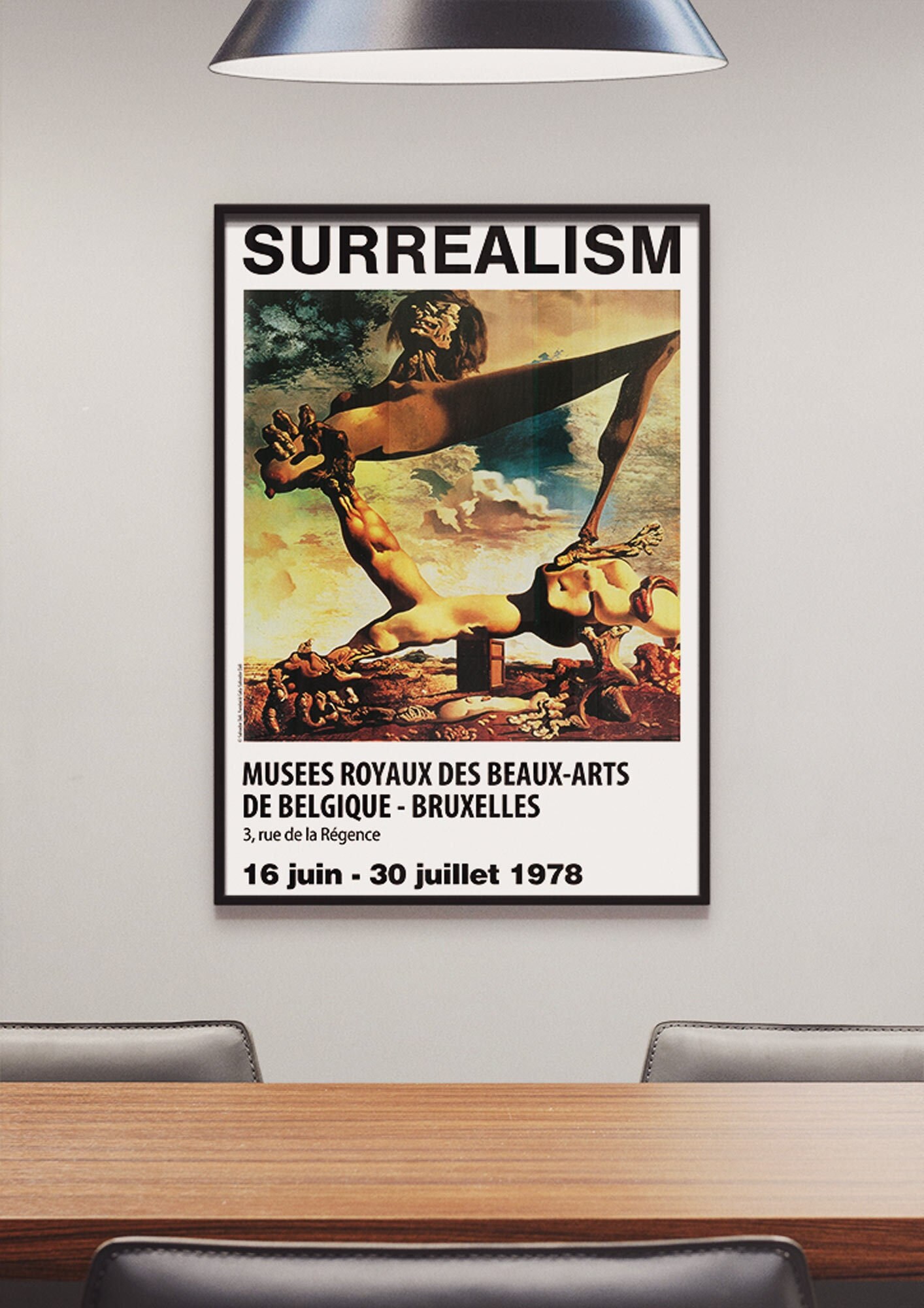 Salvador Dali Vintage Surrealist Exhibition Poster, Dali