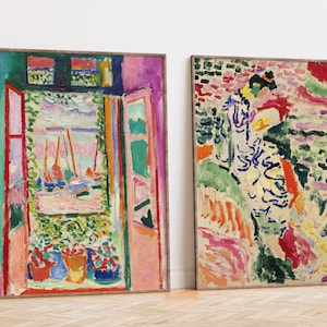 MATISSE Print Set Open Window and Woman Besides the Water Poster, Henri Matisse Wall Art, Impressionist Paintings, Home Decor, Wall Art