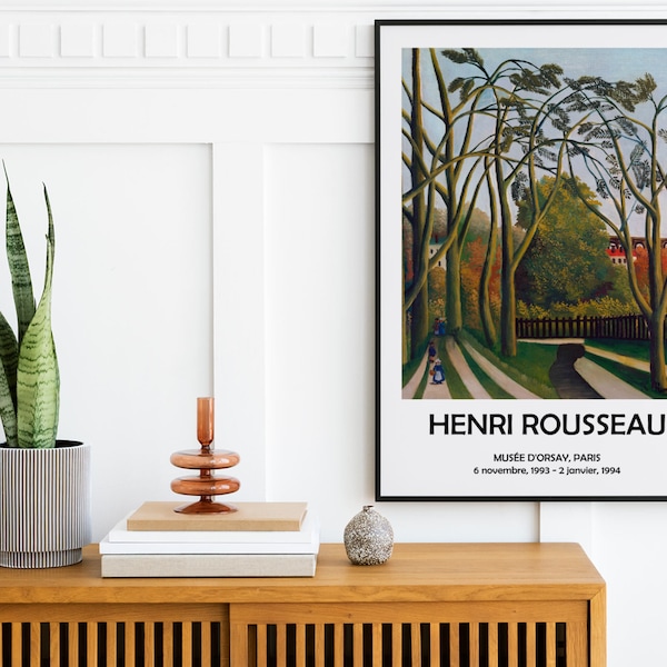 Henri Rousseau Ufer des Bièvre-Drucks - Impressionistische Landschaftsposter, Avantgarde-Wandkunst, Innendekor