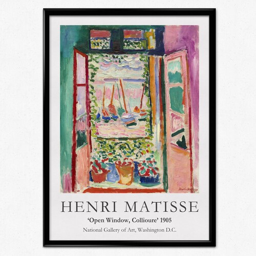 Home Decor Matisse 1905 Modern Wall Art Henri Matisse Print Expressionism Open Window Collioure Matisse Exhibition Poster Fauvism