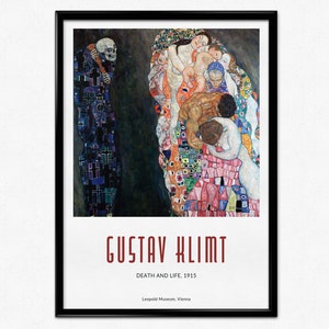 Gustav Klimt Poster, Klimt Art Print, Death and Life, Exhibition Poster, Symbolism, Art Nouveau, Vienna Secession, Home Decor, Wall Art