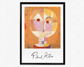 Póster de la exposición de Paul Klee, lámina de Paul Klee, Senecio, Cabeza de un hombre senil, retrato abstracto, arte abstracto, cubismo, decoración del hogar