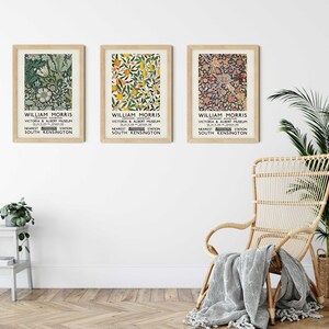 William Morris Print Set of 3 Exhibition Posters, Art Nouveau Green ...