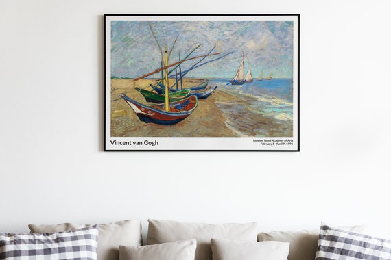 ゴッホ展 絵画セット グラジオラス 浜辺の漁船 G額 ゴッホ 浜辺の漁船