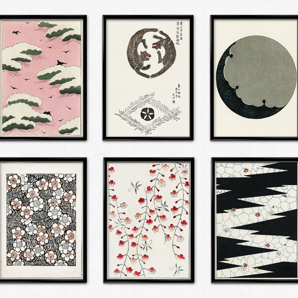 Impression d’art japonais, Affiches de conception de gravure sur bois, Watanabe Seitei, Motif floral, Décoration intérieure orientale, Art mural, Sekai