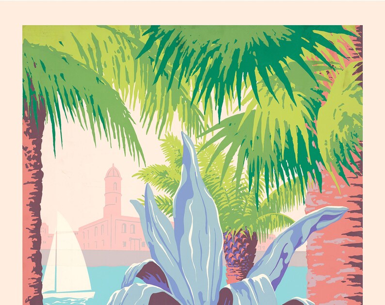 Puerto Rico Print United States HIGHT QUALITY PRINT Puerto Rico Vintage Travel Poster Home Decor Vintage Travel Advertisement Poster