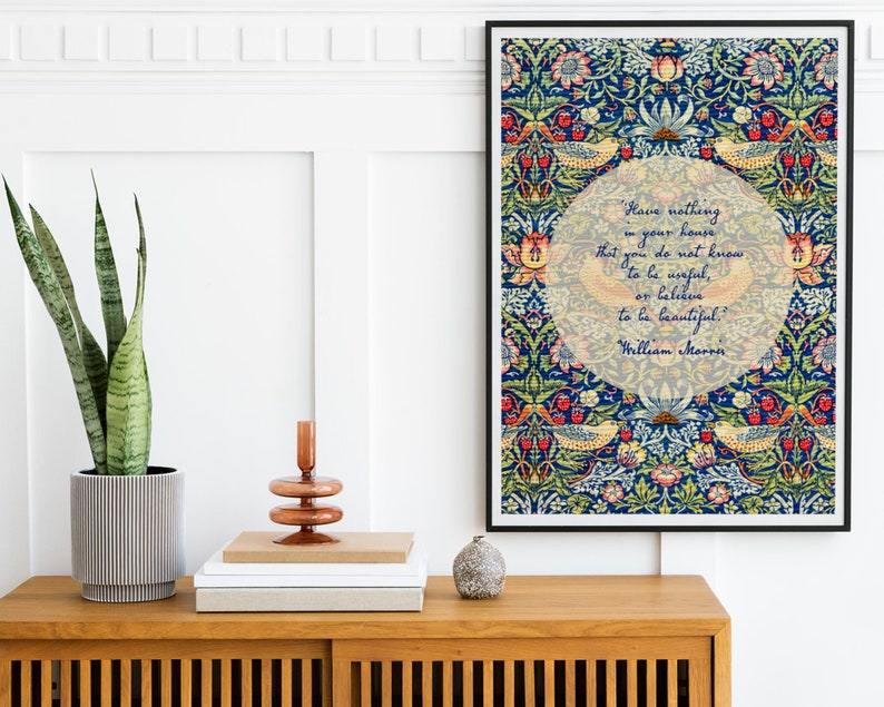 Inspirational Quote William Morris Poster, Art Nouveau Floral Print, Have Nothing Quote, Floral Poster, Vintage Floral Home Decor, Wall Art