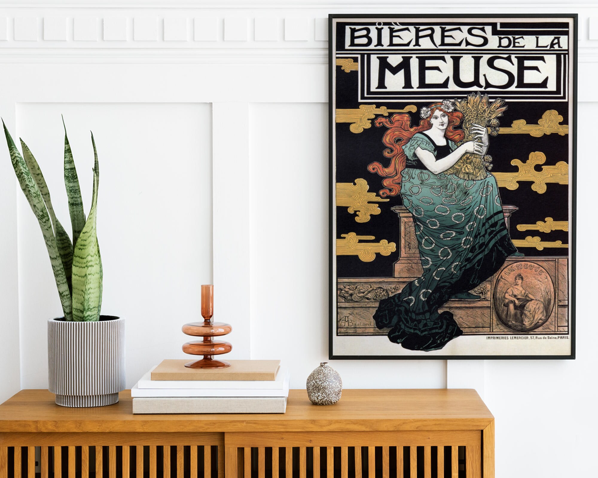Vintage Beer Advertisement Poster, Bieres De La Meuse Classic Drink Ad