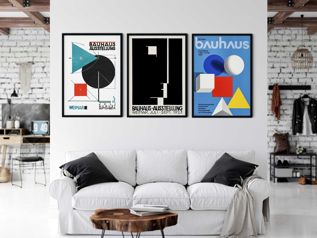 Bauhaus Exhibition Poster Set, Weimar Exhibition Print Set, Vintage ...