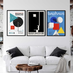 Bauhaus Exhibition Poster Set, Weimar Exhibition Print Set, Vintage Wall Art, Home & Office Decor