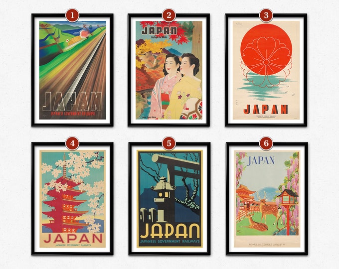 50 Japan Vintage Travel Posters, Japanese Wall Art, Vintage Poster ...