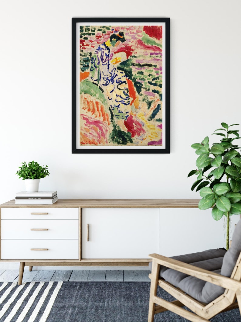 Matisse konsttryck, Kvinna vid vattnet, Museumsaffisch, Matisse La Japonaise i Collioure, Heminredning, Väggkonst bild 6
