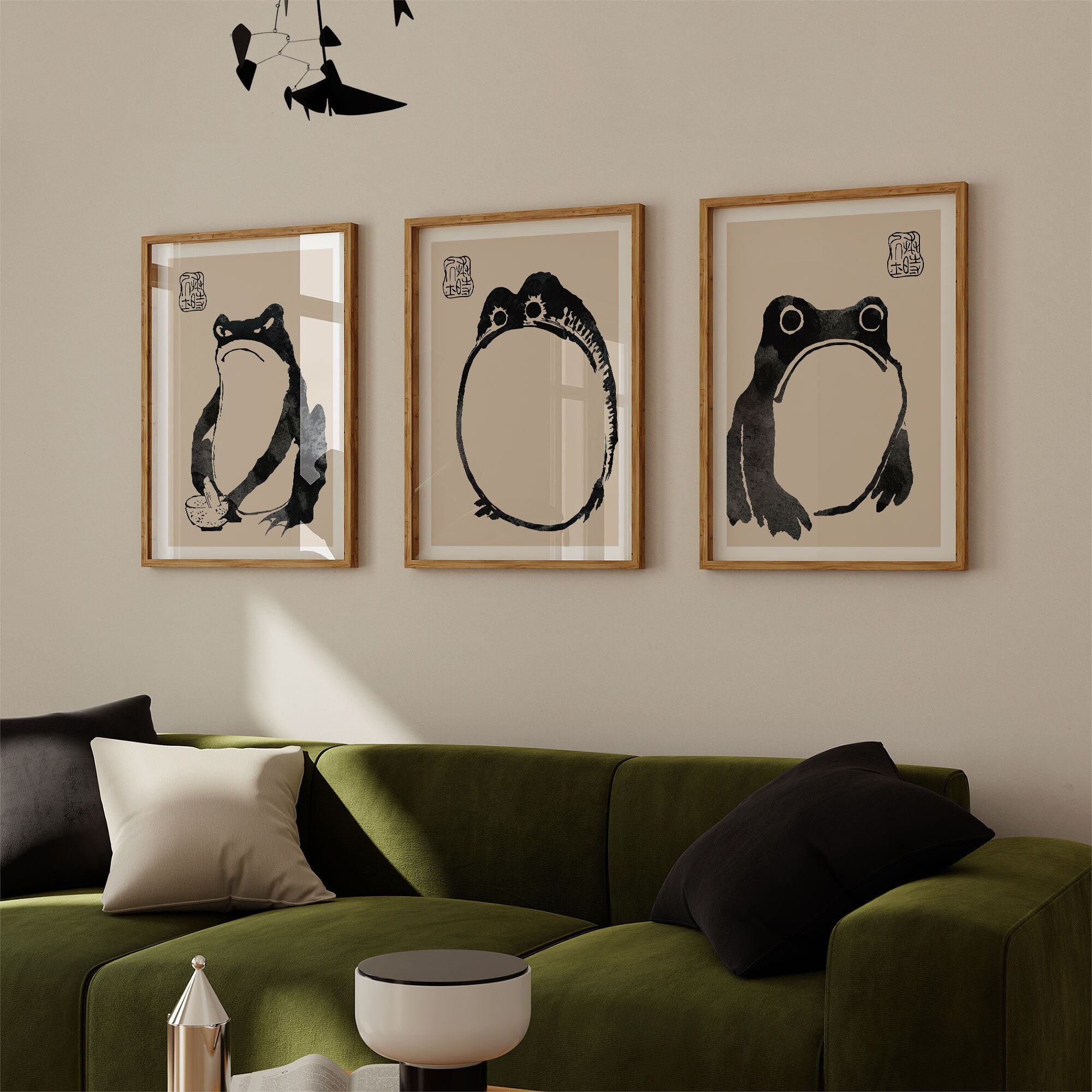 Matsumoto Hoji Frog Print Set of 3 Posters, Hoji Toad Poster Set