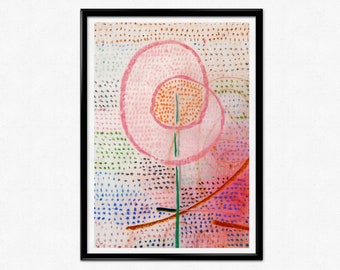 Manifesto della mostra di Paul Klee, stampa artistica di Klee, fioritura, dipinto floreale astratto, fiore, botanico, arredamento per la casa, arte murale