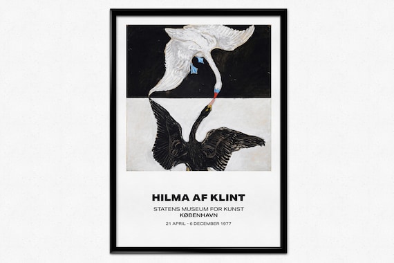 Hilma Af Klint Poster, Hilma Af Klint Print, the Swan, Black and