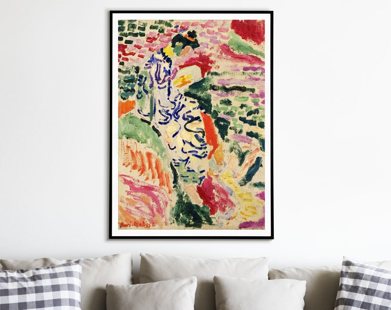 Matisse konsttryck, Kvinna vid vattnet, Museumsaffisch, Matisse La Japonaise i Collioure, Heminredning, Väggkonst bild 7