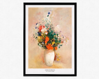 オディロン・ルドン展ポスター - ターコイズの花瓶 - 静物画 - 花