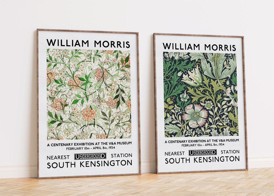 William Morris Print Set, Exhibition Posters, Art Nouveau Floral Wall ...