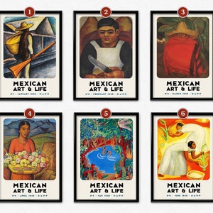 Impressões de arte mexicanas, capa de revista, arte e vida, pôster tradicional mexicano, Diego Rivera, arte de parede, decoração para casa, modernismo mexicano
