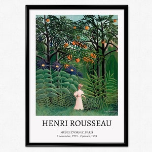 Henri Rousseau Poster, Rousseau Print, Woman Walking in an Exotic Forest, Impressionism, Avant-Garde, Jungle, Home Decor, Wall Art