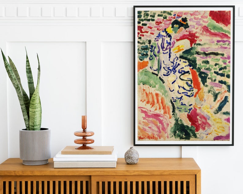 Matisse konsttryck, Kvinna vid vattnet, Museumsaffisch, Matisse La Japonaise i Collioure, Heminredning, Väggkonst bild 5