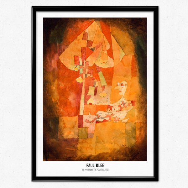 Paul Klee Exhibition Poster, Klee Exhibition Print, The Man Under the Pear Tree, Abstract Painting, Abstract Art, Bauhaus, Home Decor, 1921