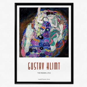 Klimt The Maiden Print, Gustav Klimt Art Poster, The Virgin Exhibition Poster, Symbolist Painting, Die Jungfrau, Art Nouveau Wall Art
