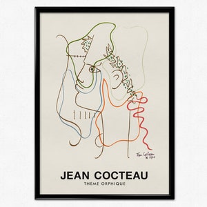 Jean Cocteau Exhibition Poster, Theme Orphique, Orpheus Theme, French ...