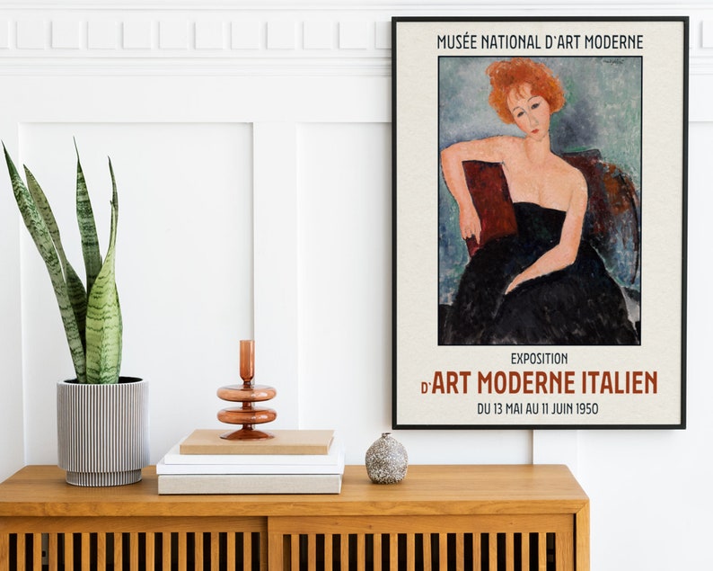Modigliani Exhibition Poster Amedeo Modigliani Art Print Etsy