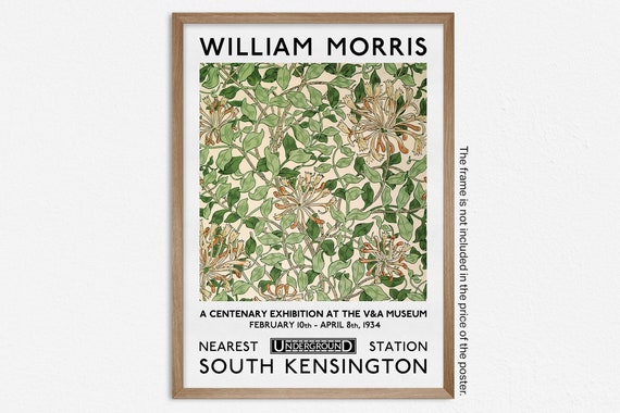 Honeysuckle by William Morris V&A Exhibition Poster, William Morris Flower Wallpaper Art Print, Home Decor, Wall Art, Art Nouveau