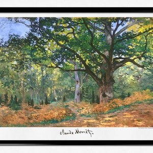 Monet Exhibition Poster, Claude Monet Print, The Bodmer Oak, Forest Tree Painting, Impressionist Landscape, Home Decor, Wall Art
