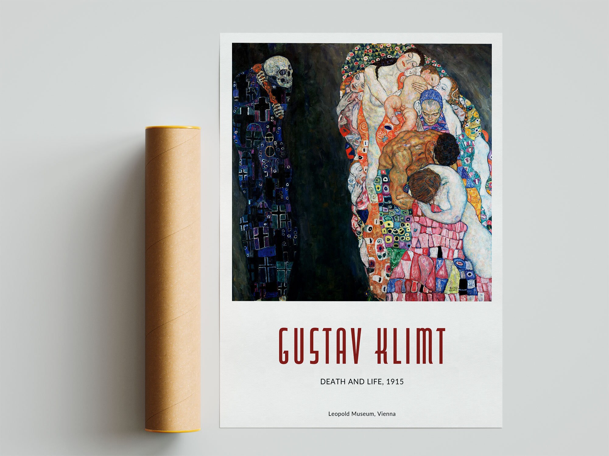 Gustav Klimt Poster, Klimt Art Print, Death and Life, Exhibition Poster ...